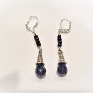 New Boho Style Sapphire & Sterling Silver Earrings